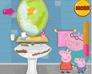 gyerek - Peppa pig bathroom cleaning