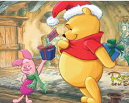 Winnie the Pooh christmas jigsaw puzzle 2 gyerek HTML5 jtk
