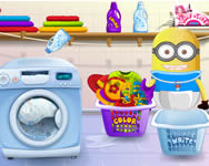 gyerek - Baby minion washing clothes