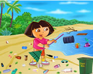 Ecofreak Dora cleaning beach online jtk