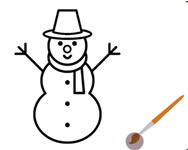 Happy snowman coloring